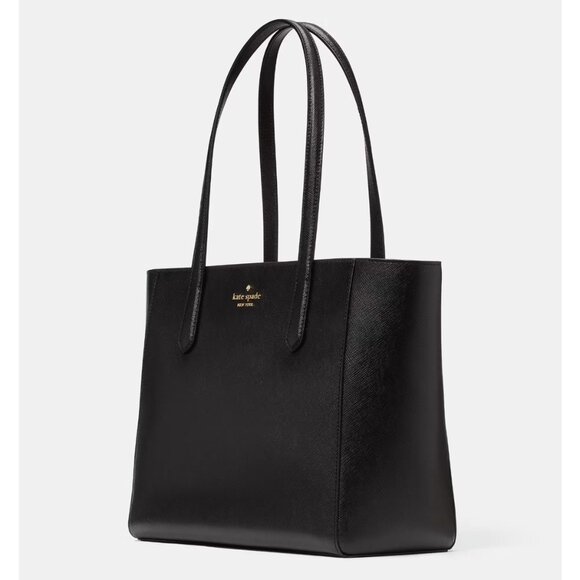 New Kate Spade Staci Medium Tote Saffiano Leather Black - Picture 2 of 5